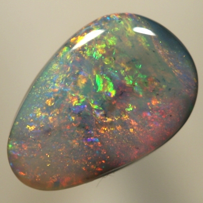 SOLID SEMI BLACK OPAL Pretty fire, red and green over blue
